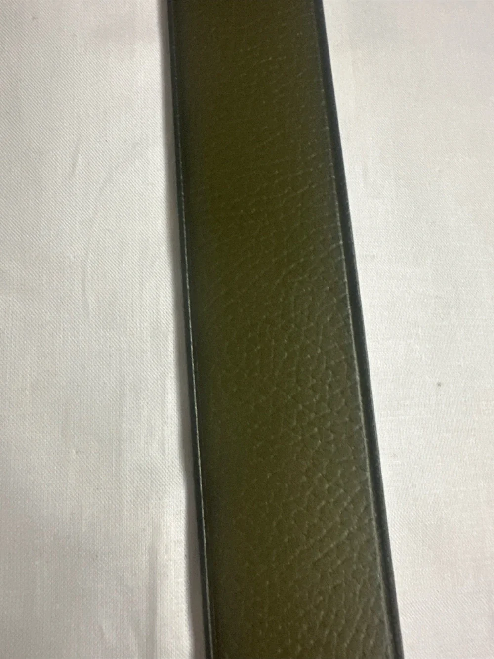 Polo by Ralph Lauren Olive Green Leather Belt with Gold Buckle